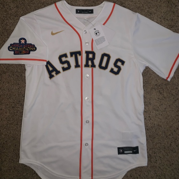 Nike MLB Shirts Houston Astros Jose Altuve Gold Program World